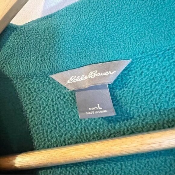 Eddie Bauer Quarter Zip Fleece Pullover L Gorpcore Alder Green Outdoor - Picture 4 of 5